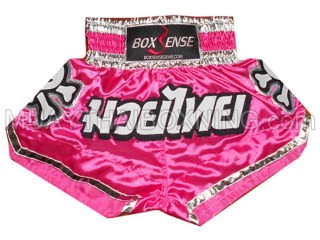 Thaiboxningsshorts Barn Boxsense : BXSKID-017 rosa / skallar