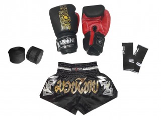 Muay Thai komplett Set för Barn : Svart