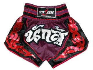 Boxsense Muay Thai Shorts : BXS-063-Rödbrun