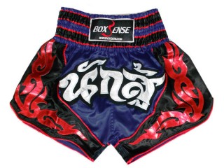 Boxsense Muay Thai Shorts : BXS-063-marinblå