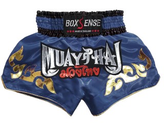 Boxsense Muay Thai Shorts : BXS-092-marinblå