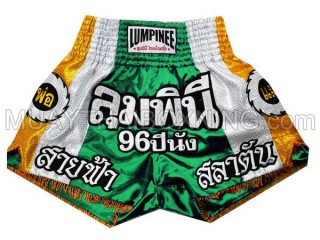 Lumpinee Kvinna Muay Thai Shorts  : LUM-022 Grön/Gul-W