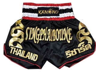 Personlig Kickboxning Shorts : KNSCUST-1035 Svart 