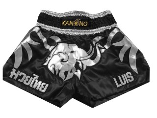 Personliga Kick boxing Shorts  : KNSCUST-1047 Svart Elephant