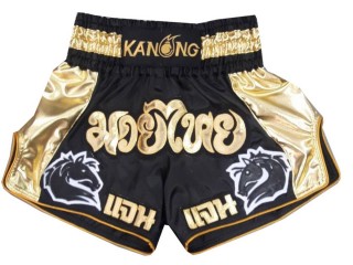 Personlig Thaiboxnings Shorts : KNSCUST-1063 Svart 