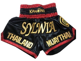 Personliga Muay Thai Shorts Herr : KNSCUST-1094 Svart 
