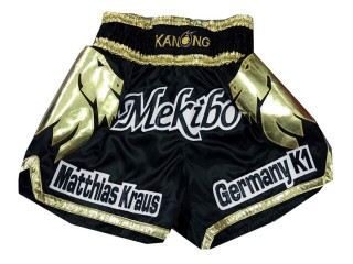 Personliga Muay Thai Shorts : KNSCUST-1124 Svart 