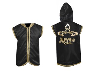 KANONG Muay Thai Boxning Gjorts / Hoodies / Walk in Jacket : Svart Lai Thai