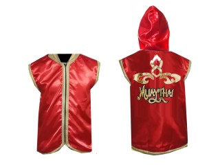 KANONG Muay Thai Boxning Gjorts / Hoodies / Walk in Jacket : röd Lai Thai