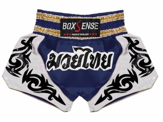 Boxsense Muay Thai Shorts : BXS-098-marinblå 