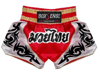 Boxsense Muay Thai Shorts : BXS-098-Röd