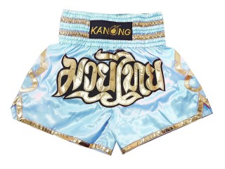 KANONG Muay Thai Shorts Sverige : KNS-121-Ljusblå