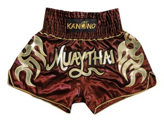 KANONG Muay Thai Shorts Sverige : KNS-134-Rödbrun