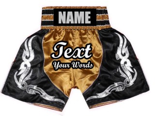 Personlig Boxning shorts : KNBSH-024-Guld-Svart