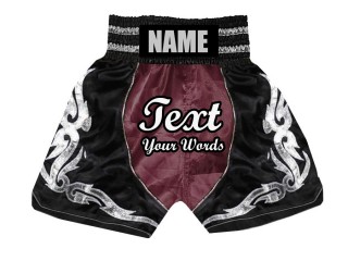 Designa egna Boxningsshorts Boxing Shorts : KNBSH-024-Rödbrun-Svart