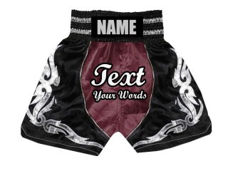 Personlig Boxning shorts : KNBSH-024-Rödbrun-Svart