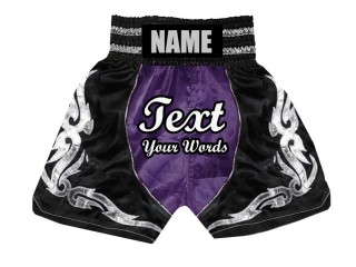 Personlig Boxning shorts : KNBSH-024-Lila-Svart