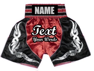 Personlig Boxningsshorts : KNBSH-024-Röd-Svart