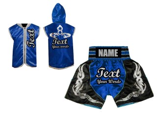 Personlig Boxning Gjorts / Hoodie + Boxningsshorts : Blå