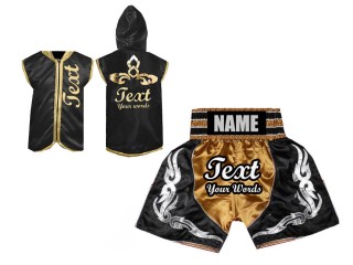 Personlig Boxning Gjorts / Hoodie + Boxningsshorts : Guld