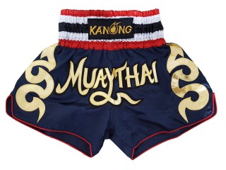 KANONG Muay Thai Shorts Sverige för barn : KNS-120-Marinblå-K