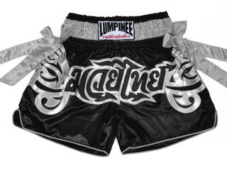 Lumpinee Muay Thai Shorts för barn : LUM-051-Svart-Silver-K