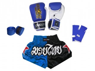 Muay Thai komplett Set för Barn : Blå