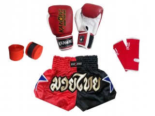 Muay Thai komplett Set för Barn : Röd