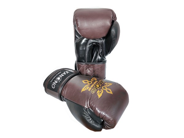 Kanong äkta läder boxning handskar : Brun/Svart