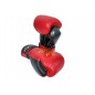 Kanong äkta läder boxning handskar "Thai Kick" : Rödbrun/Guld 