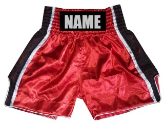 Personlig boxningsshorts  : KNBSH-027-Röd