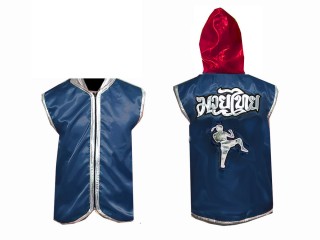KANONG Muay Thai Boxning Gjorts / Hoodies / Walk in Jacket : Marinblå/Röd