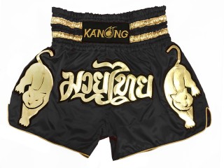 Kanong Tiger Muay Thai Shorts Boxningsshorts : KNS-135-Svart