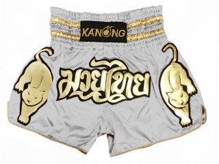 Kanong Tiger Muay Thai Shorts Boxningsshorts : KNS-135-Grå