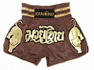 Kanong Muay Thai Shorts Boxningsshorts : KNS-135-ljusbrun 