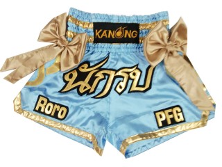 Skräddarsydda Muay Thai Shorts : KNSCUST-1148 himmelsblå