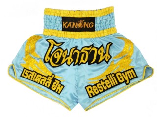 Personlig Muay Thai Shorts : KNSCUST-1149 himmelsblå