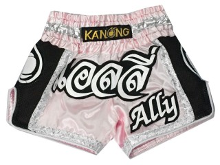 Personlig Muay Thai Shorts : KNSCUST-1161 Rosa