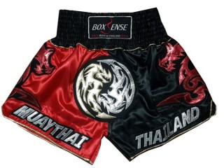 Boxsense Thaiboxningsshorts : BXS-003-Röd-Svart