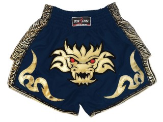 Retro Boxsense Muay Thai Shorts : BXSRTO-026-marinblå