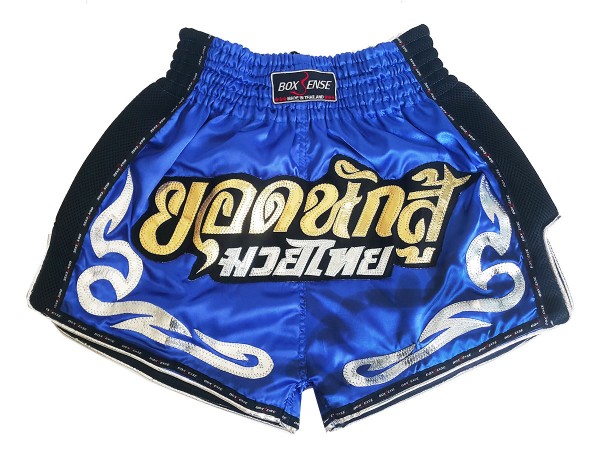 Retro Boxsense Muay Thai Shorts : BXSRTO-027-Blå