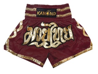 KANONG Muay Thai Shorts Sverige : KNS-121-Rödbrun