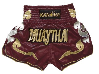 KANONG Muay Thai Shorts Sverige : KNS-126-Rödbrun
