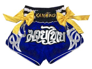 KANONG Muay Thai Shorts Sverige : KNS-127-Blå