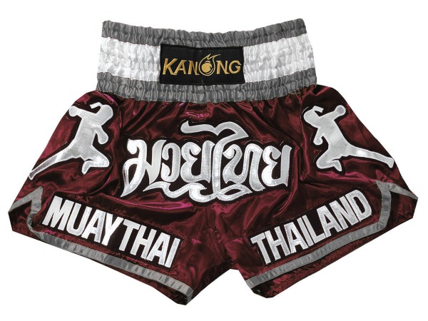 KANONG Muay Thai Shorts Sverige : KNS-133-Rödbrun