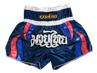 KANONG Muay Thai Shorts Sverige : KNS-138-Marinblå