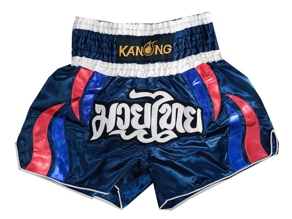 KANONG Muay Thai Shorts Sverige : KNS-138-Marinblå