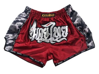 Retro Kanong Muay Thai Shorts : KNSRTO-231-Rödbrun