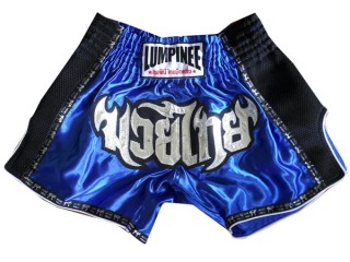 Retro Lumpinee Muay Thai Shorts : LUMRTO-003-Blå