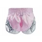 Kanong Retro Muay Thai Shorts Damen : KNSRTO-201-Rosa-Silver